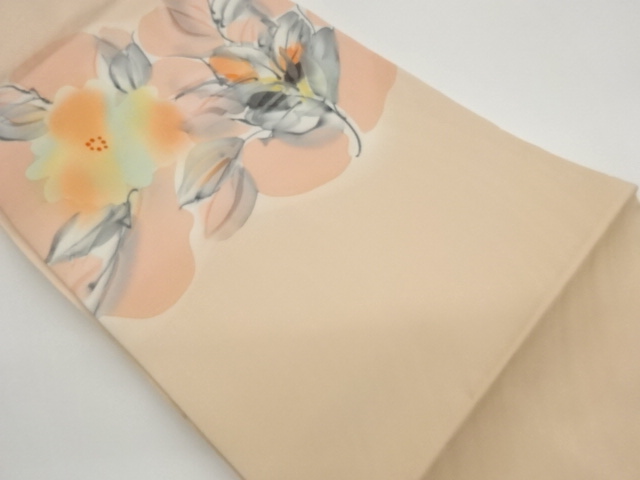 塩瀬抽象花葉模様名古屋帯
